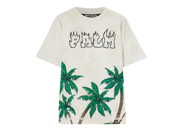T-shirt vintage Palm Angels Palms&amp;Skull blanc/vert