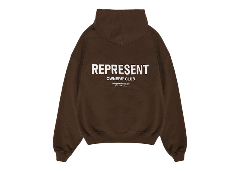 Represent Owner's Club Hoodie Brown/White