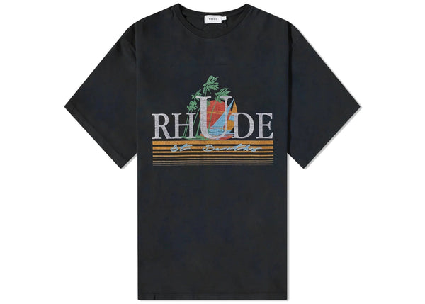 T-shirt Rhude Tropics Vintage Noir/Multicolore 