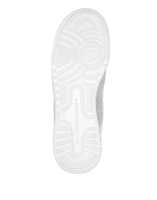 Philipp Plein Leder Low-Top Sneakers Moon Walker Weiß