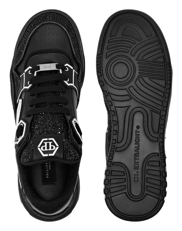 Baskets basses en cuir Philipp Plein Moon Walker Triple Black