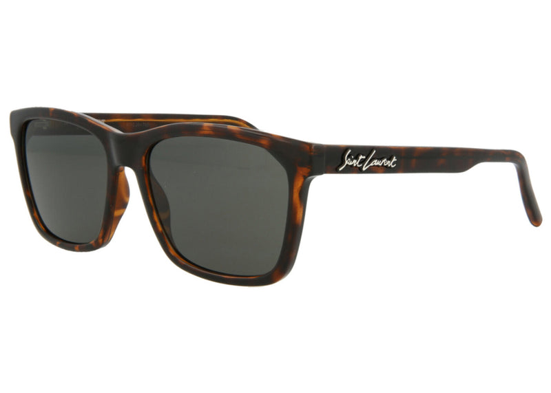 Lunettes de soleil à monture rectangulaire injectée Saint Laurent Havane/Gris 