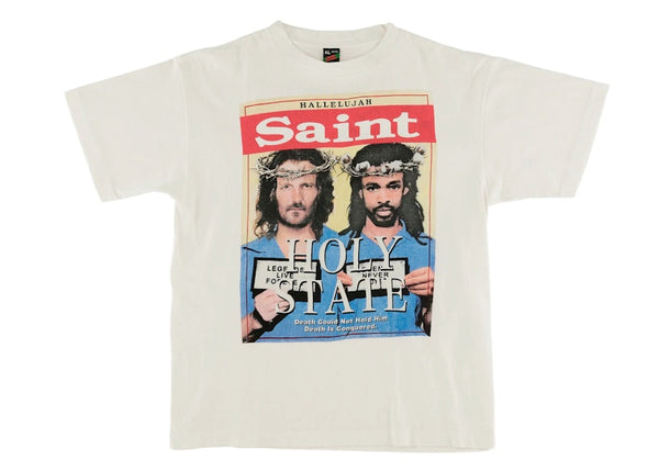 T-shirt Saint Mxxxxxx x Denim Tears Holy State blanc vintage