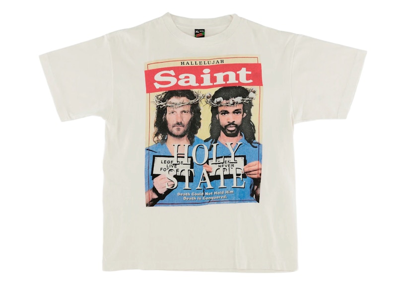 T-shirt Saint Mxxxxxx x Denim Tears Holy State blanc vintage