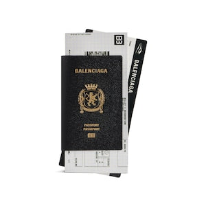 Portefeuille long Balenciaga Passport 2 billets en noir 