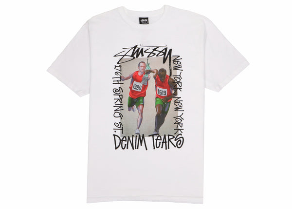 T-shirt Stussy x Denim Tears Pass The Baton Blanc