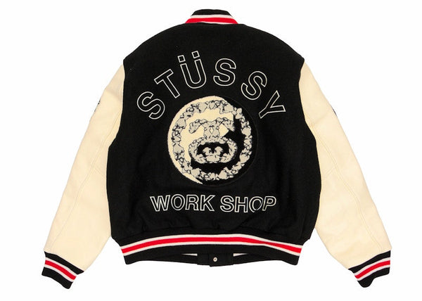 Veste universitaire Stussy x Denim Tears X Our Legacy TTL Noir/Blanc