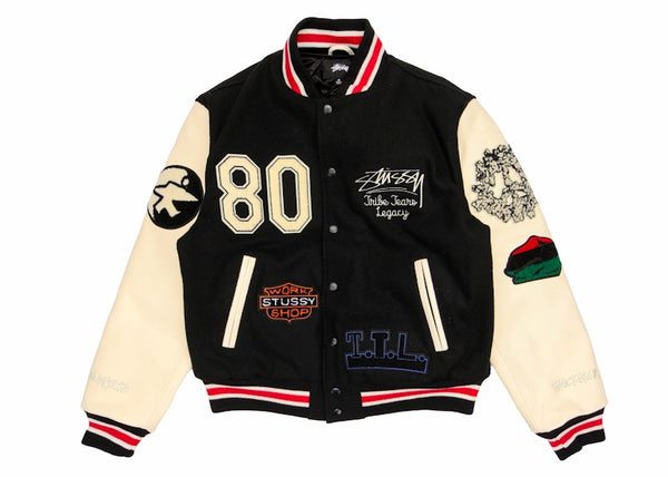 Veste universitaire Stussy x Denim Tears X Our Legacy TTL Noir/Blanc