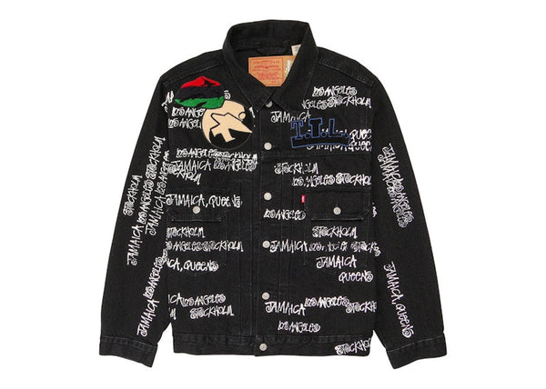 Veste en jean Stussy x Denim Tears x Our Legacy TTL noire