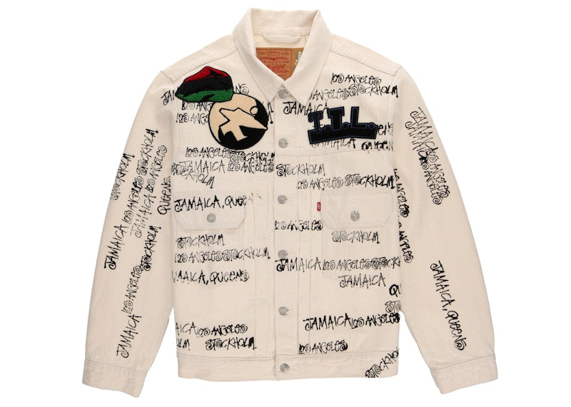 Veste en jean blanche Stussy x Denim Tears x Our Legacy TTL