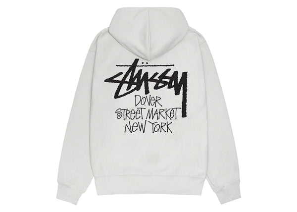 Sweat à capuche Stussy x Dover Street Market New York gris brouillard