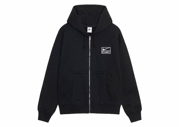 Sweat à capuche zippé en polaire délavée Stussy x Nike Noir