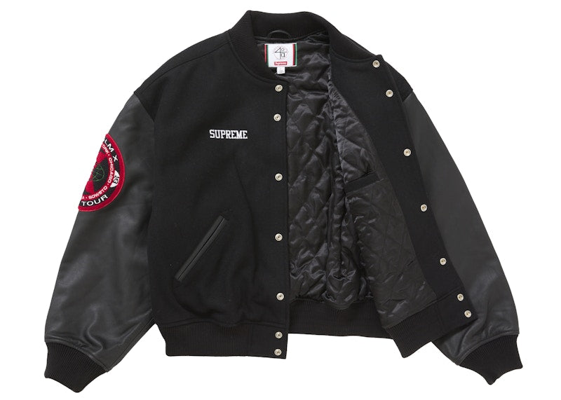 Supreme 40 Acres Malcolm X Varsity Jacket Black