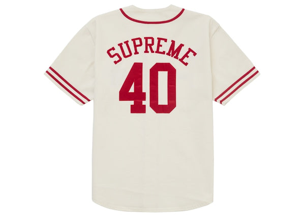 Supreme 40 Acres Twill Baseball Jersey White