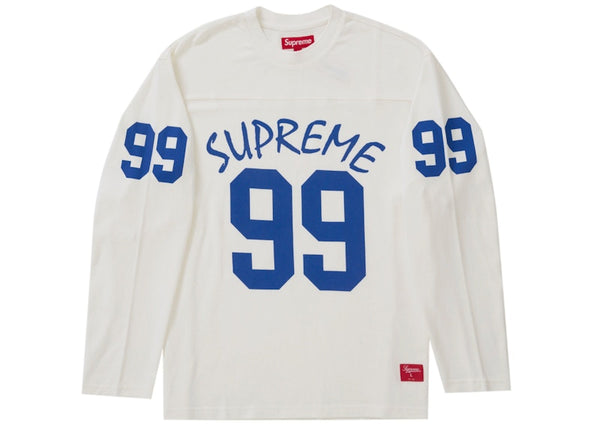 Haut de football à manches longues Supreme 99 blanc