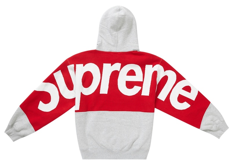 Sweat-shirt à capuche Supreme Big Logo Jacquard Gris chiné