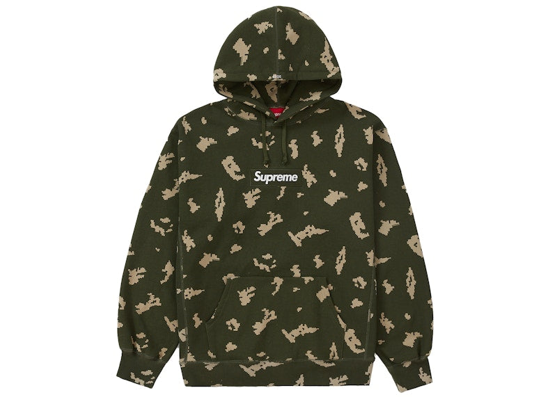 Supreme Box Logo Kapuzenpullover (FW21) Olivgrünes russisches Tarnmuster
