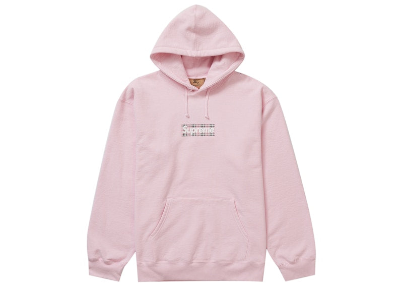Sweat à capuche Supreme Burberry Box Logo Rose clair