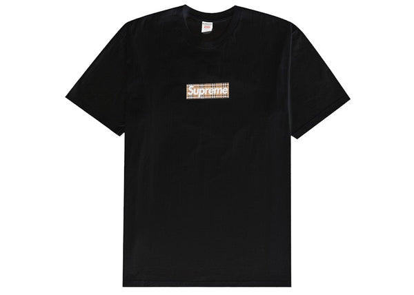 T-shirt Supreme Burberry Box Logo Noir