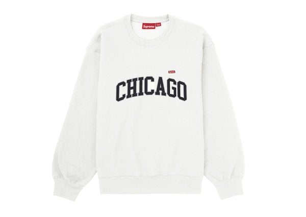 Pull ras du cou Supreme Chicago Shop Small Box Blanc 