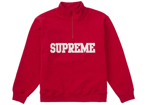 Pull Supreme Collegiate à demi-zip rouge