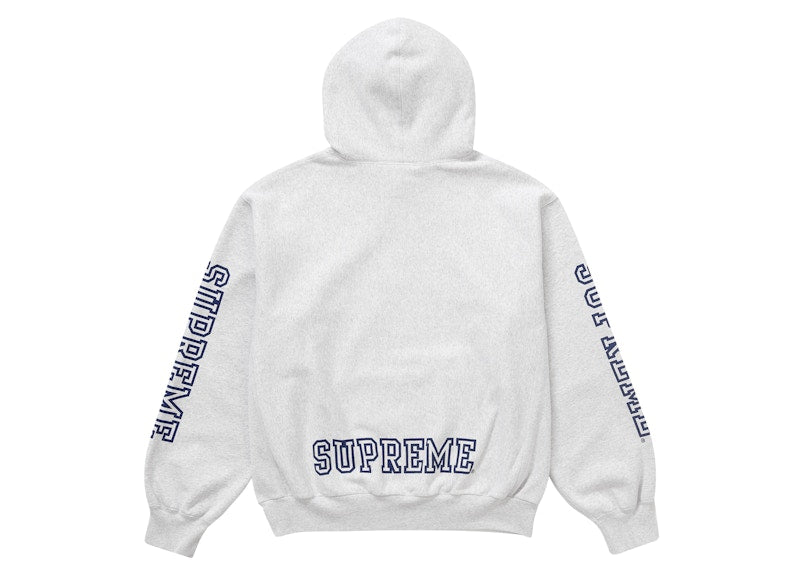 Sweat-shirt à capuche Supreme Collegiate Sleeve Gris cendré