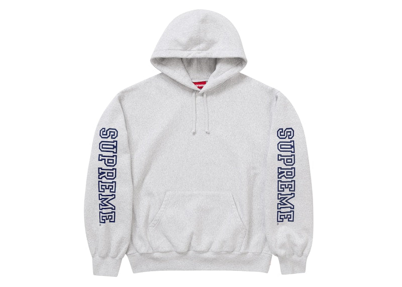 Sweat-shirt à capuche Supreme Collegiate Sleeve Gris cendré