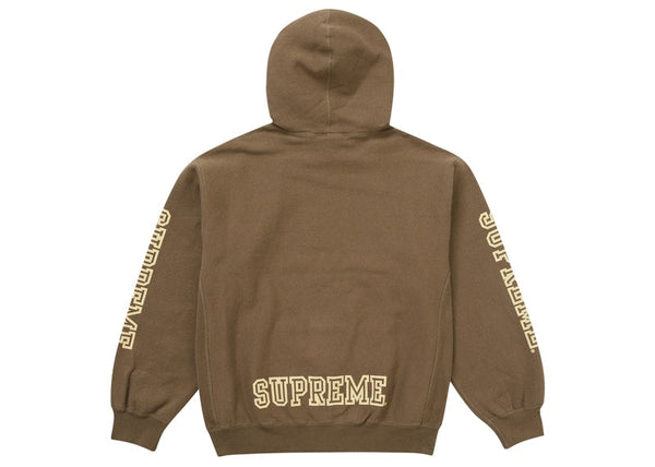 Sweat-shirt à capuche Supreme Collegiate Sleeve Olive Brown