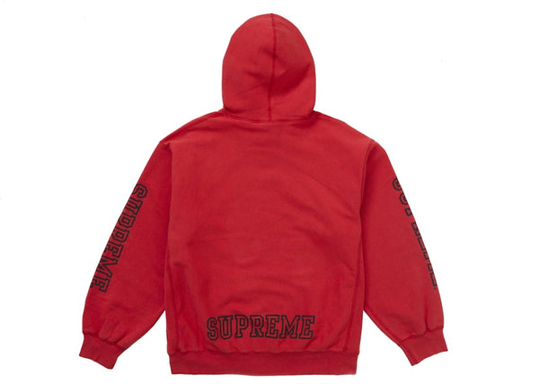 Sweat-shirt à capuche Supreme Collegiate Sleeve Rouge brûlé