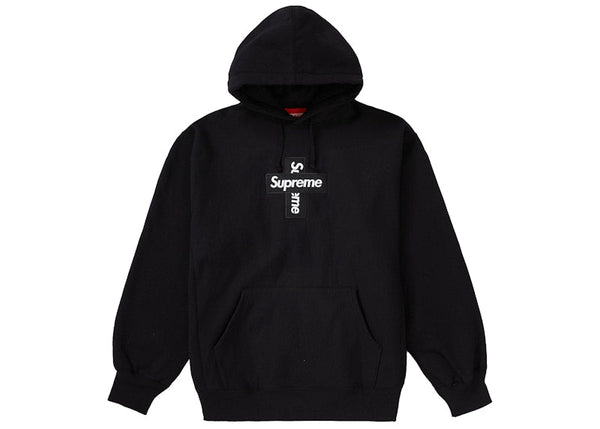 Supreme Cross Box Logo Kapuzenpullover Schwarz