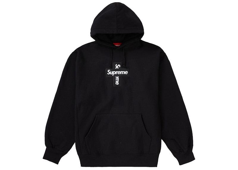 Supreme Cross Box Logo Kapuzenpullover Schwarz
