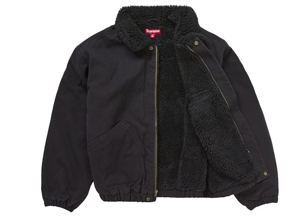 Supreme Faux Shearling Lined Bomber Jacket Black