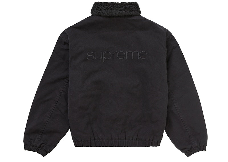 Supreme Faux Shearling Lined Bomber Jacket Black