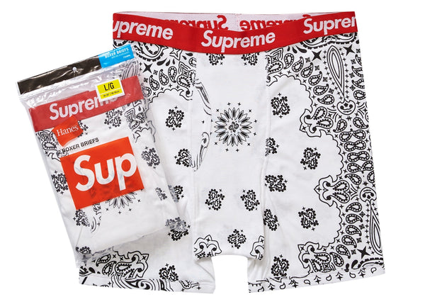 Supreme Hanes Bandana Boxer Briefs (2 Pack) White