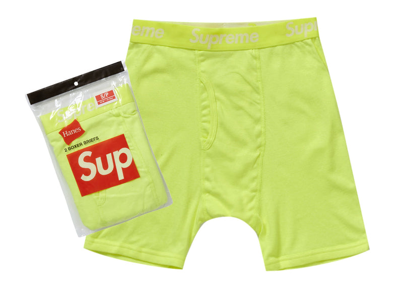 Boxer Supreme Hanes (lot de 2) Jaune fluo