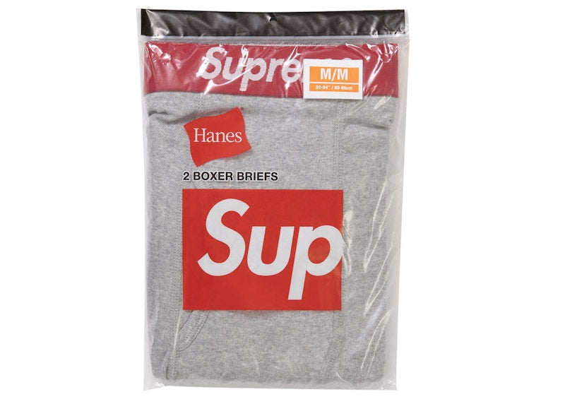 Boxer Supreme Hanes (lot de 2) Gris chiné