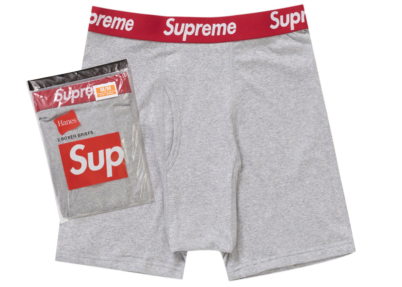 Boxer Supreme Hanes (lot de 2) Gris chiné