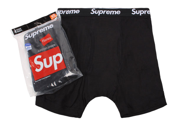 Supreme Hanes Boxer Briefs (4 Pack) Black