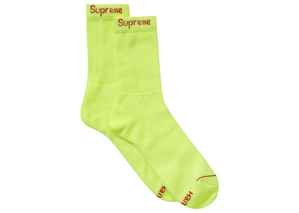 Chaussettes Supreme Hanes Crew (lot de 4) Jaune fluo