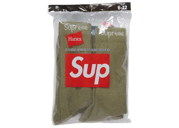 Chaussettes Supreme x Hanes Crew (lot de 2) « Olive » 
