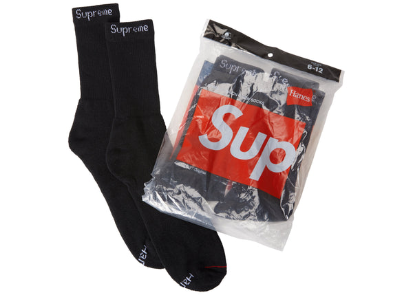 Chaussettes Supreme Hanes (lot de 2) noires