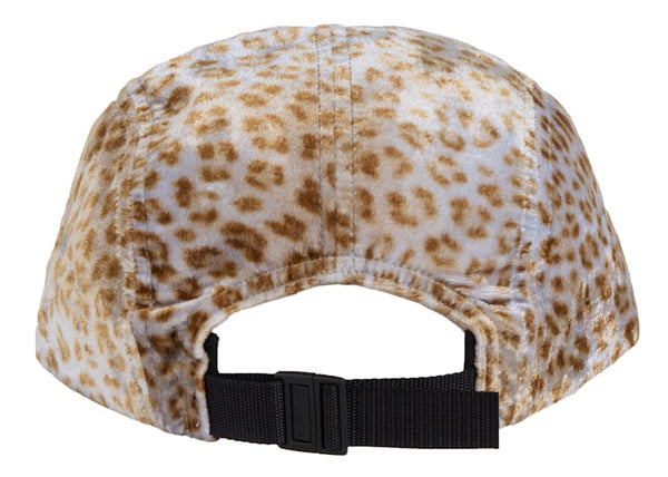 Casquette de camp Supreme en velours léopard beige