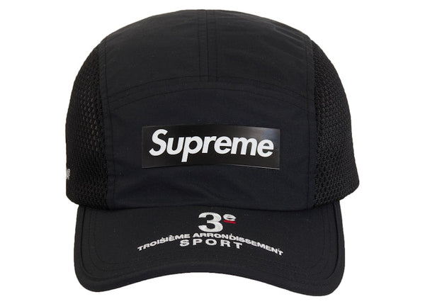 Casquette de camping à empiècements latéraux en maille suprême (SS24) noire