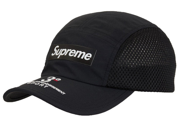Casquette de camping à empiècements latéraux en maille suprême (SS24) noire