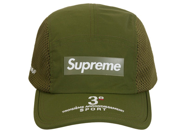 Casquette de camping à empiècements latéraux en maille suprême (SS24) Olive