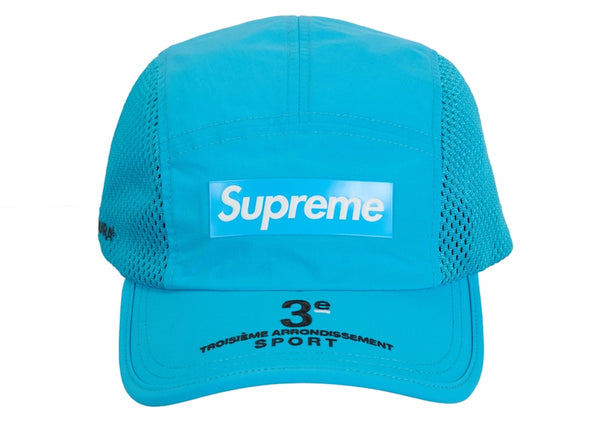 Casquette de camping à panneau latéral en maille suprême (SS24) Cyan