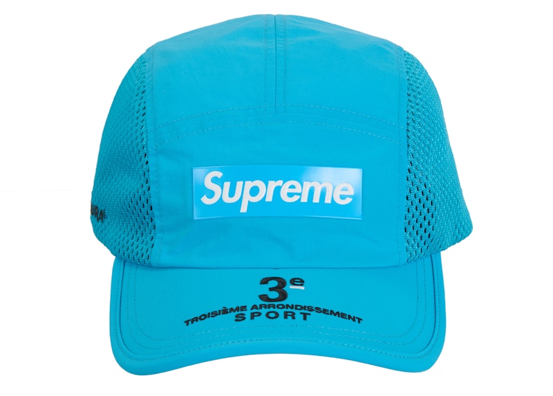 Casquette de camping à panneau latéral en maille suprême (SS24) Cyan