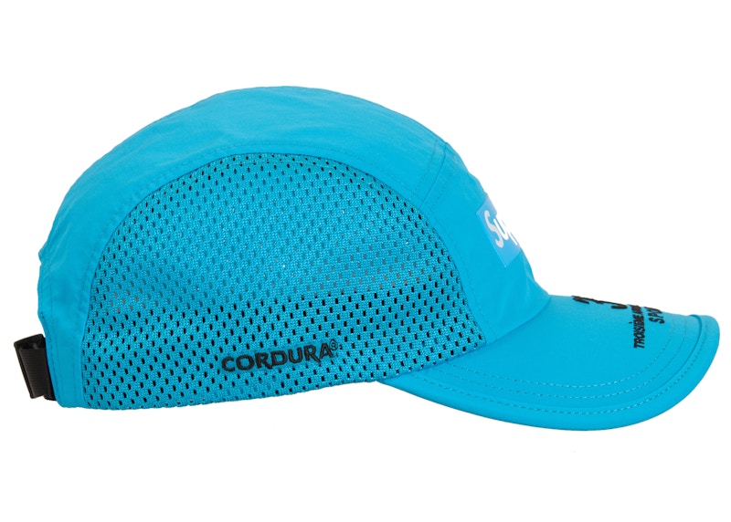 Casquette de camping à panneau latéral en maille suprême (SS24) Cyan