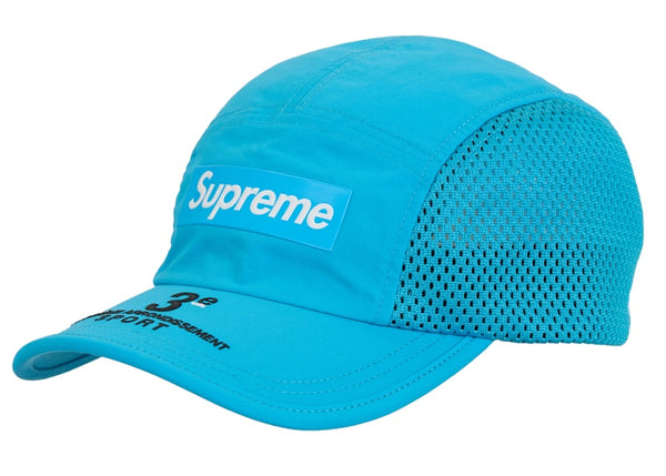 Casquette de camping à panneau latéral en maille suprême (SS24) Cyan