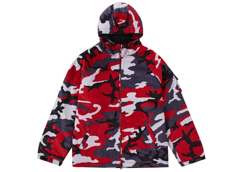 Supreme – Nike Arc – Cordjacke mit Kapuze in Rot